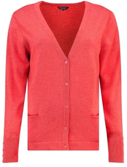 Cardigan bomull coral red